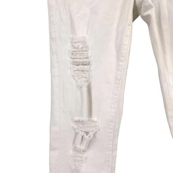 Frame Le High Skinny Blanc Jefferson Distressed Denim Jeans Womens Size 25 - Picture 2 of 7